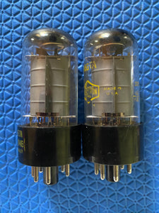 Matched Pair Raytheon Uniline 6V6 6V6GTA 6P6 6P6P Vacuum Tubes Valves Clear Bottles