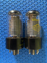 Load image into Gallery viewer, Matched Pair Raytheon Uniline 6V6 6V6GTA 6P6 6P6P Vacuum Tubes Valves Clear Bottles
