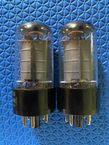 Matched Pair Raytheon Uniline 6V6 6V6GTA 6P6 6P6P Vacuum Tubes Valves Clear Bottles