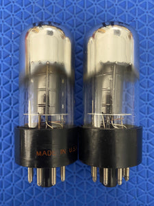 Matched Pair Sylvania 6K6 6K6GT Vacuum Tubes Valves Silver Tops