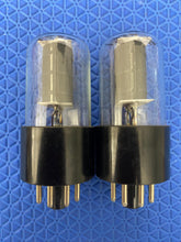 Load image into Gallery viewer, Matched Pair Raytheon 6K6 6K6GT Vacuum Tubes Valves Black Plates Clear Bottle
