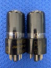 Load image into Gallery viewer, Matched Pair Raytheon JAN-CRP-6V6-GT VT107A 6V6 6V6GT Vacuum Tubes Valves Milspec Black Glass New-Testing
