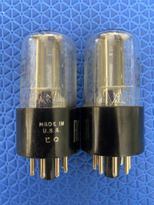 Matched Pair RCA 6SN7 6SN7GTB Vacuum Tubes Valves Steel Support Rods NOS-Testing