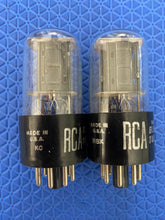 Load image into Gallery viewer, Matched Pair RCA 6SN7 6SN7GTB Vacuum Tubes Valves Copper Support Rods
