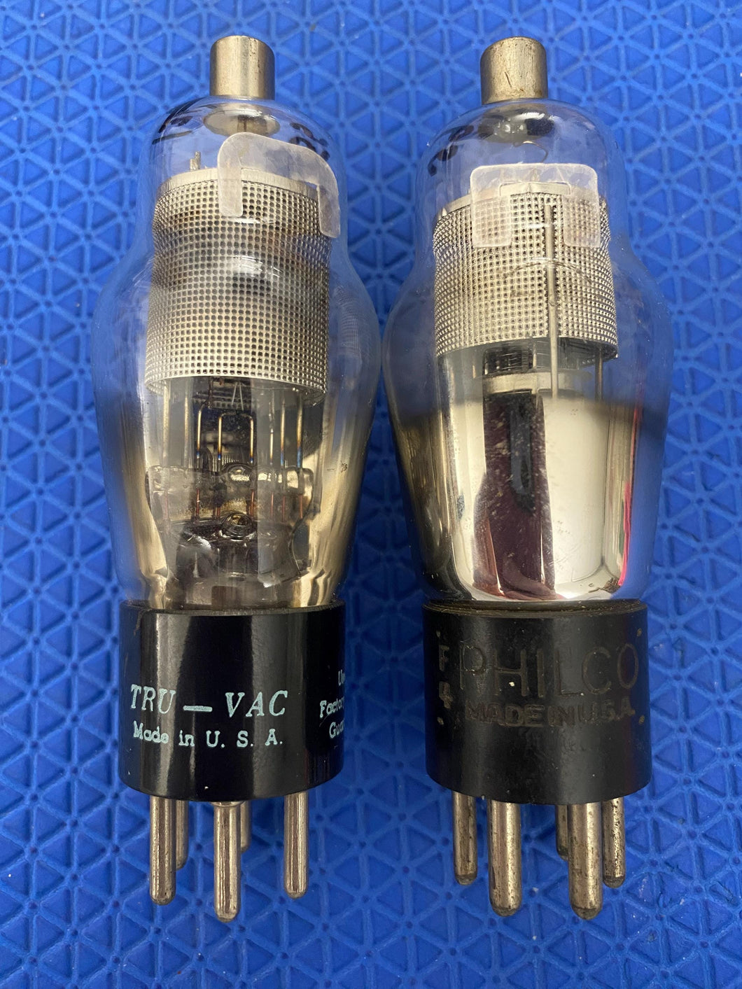 2 US-Made Number Type 78 #78 Vacuum Tubes Valves Engraved Hot-Stamped Base Mesh Plate Lot Of Two NOS-Testing