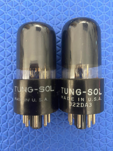 Matched Pair Tung-Sol 6K6 6K6GT Vacuum Tubes Valves Black Glass NOS-Testing