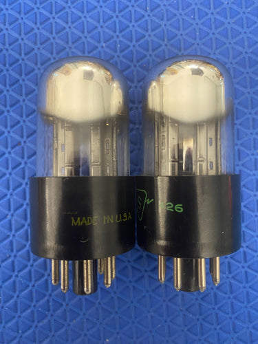 Matched Pair Sylvania 6SN7 / 6SN7GTA Vacuum Tubes Valves Chrome Dome Top Three-Hole T Plates Bad Boy-Style