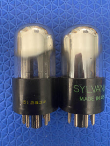 Matched Pair Sylvania 6SN7 / 6SN7GTA Vacuum Tubes Valves Chrome Dome Top Three-Hole T Plates Bad Boy-Style