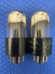 Matched Pair Sylvania 6SN7 / 6SN7GTA Vacuum Tubes Valves Chrome Dome Top Three-Hole T Plates Bad Boy-Style