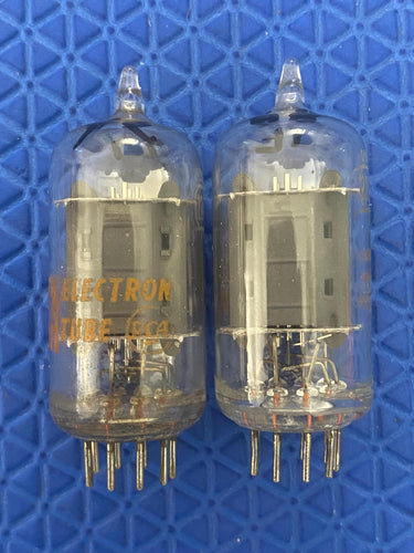 Matched Pair RCA Clear Top 12AU7 12AU7A Vacuum Tubes Valves Steel Support Rods