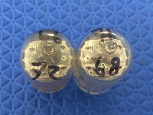 Matched Pair RCA Clear Top 12AU7 12AU7A Vacuum Tubes Valves Steel Support Rods
