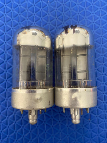 Matched Pair Sylvania 7N7 Vacuum Tubes Valves