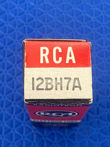 RCA 12BH7 12BH7A Vacuum Tube Valve Black Plate Copper Support Rods NOS NIB