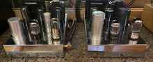 Load image into Gallery viewer, Matched Pair Sylvania 6SN7 6SN7GTB Vacuum Tubes Valves Black Wing Plate Steel Support Rods
