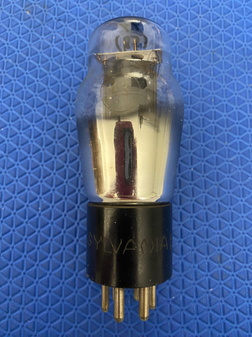 Sylvania Number / Type 43 #43 Vacuum Tube Valve Engraved / Stamped Base