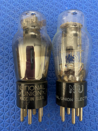 2 National Union NU Number / Type 41 #41 Vacuum Tubes Valves Clear Bottle Lot Of Two