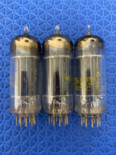Load image into Gallery viewer, 3 Westinghouse Black Plate 6CG7 6FQ7 Vacuum Tubes Valves With Shields Lot Of Three
