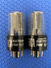 Load image into Gallery viewer, Matched Pair RCA 6SN7 6SN7GTB Black Plate Vacuum Tubes Valves NOS-Testing
