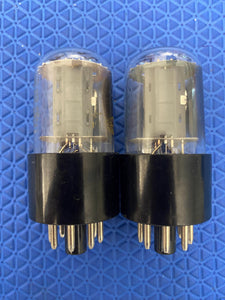 Matched Pair General Electric GE 6SN7 6SN7GTB Vacuum Tubes Valves Copper Support Rods Top Filament NOS NIB