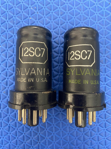 2 Sylvania 12SC7 Vacuum Tubes Valves Lot Of Two
