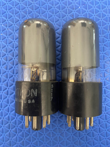 Matched Pair Hytron 6V6 6V6GT Vacuum Tubes Valves Black Glass NOS-Testing
