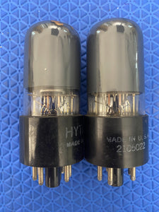 Matched Pair Hytron 6V6 6V6GT Vacuum Tubes Valves Black Glass NOS-Testing