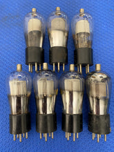 Load image into Gallery viewer, 7 Philco Type / Number 24 #24 24A Vacuum Tubes Valves Globe Balloon Mesh Plate Lot Of Seven
