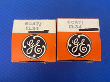 Load image into Gallery viewer, Matched Pair General Electric GE Fat Boy EL34 6CA7 Vacuum Tubes Valves NOS NIB
