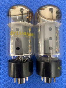 Matched Pair Sylvania EL34 6CA7 Fat Boy Output Tubes Valves NOS-Testing