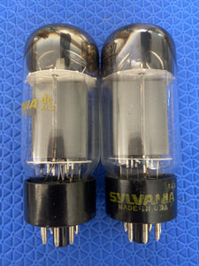 Matched Pair Sylvania EL34 6CA7 Fat Boy Output Tubes Valves NOS-Testing