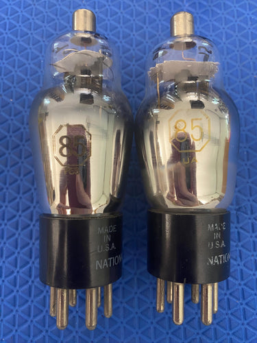 2 National Union NU Number / Type 85 #85 Vacuum Tubes Valves Lot Of Two