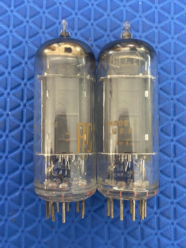 Matched Pair RCA 6CG7 6FQ7 Vacuum Tubes Valves With Shields NOS-Testing