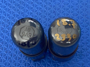 Matched Pair Hytron 6V6 6V6GT Vacuum Tubes Valves Black Glass