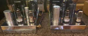 Matched Pair General Electric GE Black Plate 6CG7 6FQ7 Vacuum Tubes Valves With Shields