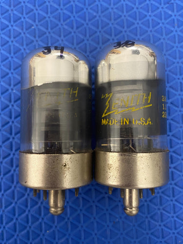 Matched Pair Zenith 7B8 Vacuum Tubes Valves
