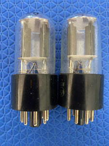 Matched Pair RCA 12SL7 12SL7GT Black Plate Clear Bottle Vacuum Tubes Valves NOS NIB