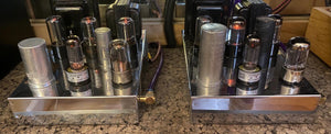 Matched Pair RCA Black Plate 6CG7 6FQ7 Vacuum Tubes Valves With Shields