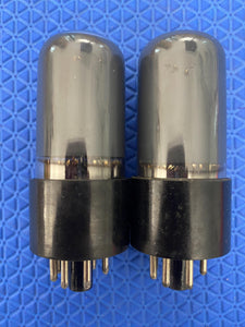 Matched Pair Sylvania 6V6 6V6GT JAN-CHS-6V6GT VT107A 6P6 6P6P Vacuum Tubes Valves Silver and Gray Milspec