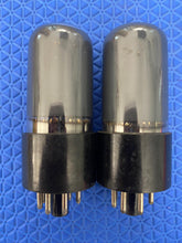 Load image into Gallery viewer, Matched Pair Sylvania 6V6 6V6GT JAN-CHS-6V6GT VT107A 6P6 6P6P Vacuum Tubes Valves Silver and Gray Milspec
