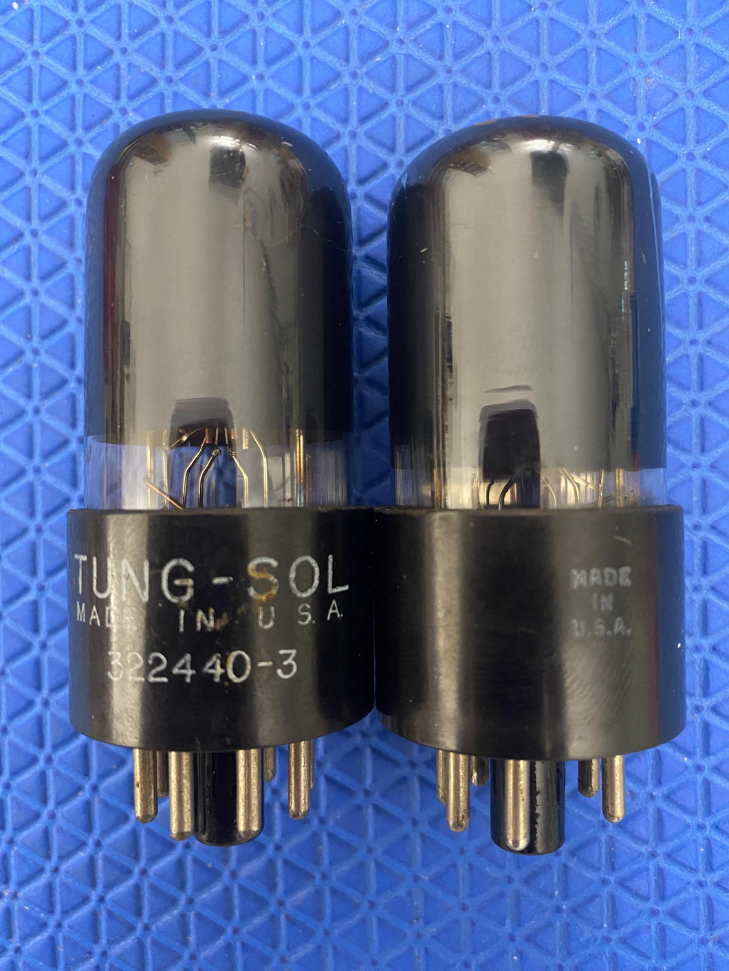 Matched Pair Tung-Sol 6K6 6K6GT Vacuum Tubes Valves Black Glass