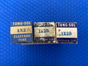3 Tung-Sol 1X2 1X2A 1X2B Vacuum Tubes Valves NOS NIB Lot Of Three