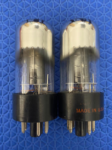 Matched Pair Sylvania 6K6 6K6GT Vacuum Tubes Valves Silver Tops