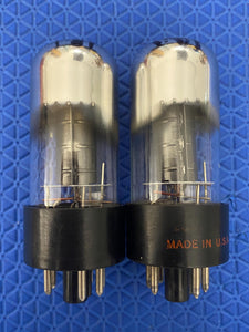 Matched Pair Sylvania 6K6 6K6GT Vacuum Tubes Valves Silver Tops