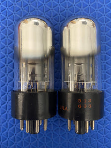 Matched Pair Sylvania 6K6 6K6GT Vacuum Tubes Valves Silver Tops