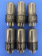 Load image into Gallery viewer, 6 RCA 6K6 6K6GT Vacuum Tubes Valves Gray Glass Lot Of Six
