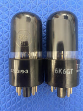 Load image into Gallery viewer, Matched Pair Tung-Sol 6K6 6K6GT Vacuum Tubes Valves Black Glass NOS-Testing
