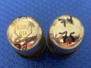 Matched Pair Sylvania 6SN7 / 6SN7GTA Vacuum Tubes Valves Chrome Dome Top Three-Hole T Plates Bad Boy-Style