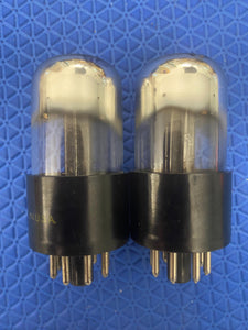 Matched Pair Sylvania 6SN7 / 6SN7GTA Vacuum Tubes Valves Chrome Dome Top Three-Hole T Plates Bad Boy-Style
