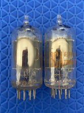 Load image into Gallery viewer, Matched Pair RCA Clear Top 12AU7 12AU7A Vacuum Tubes Valves Steel Support Rods
