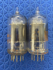 Matched Pair RCA Clear Top 12AU7 12AU7A Vacuum Tubes Valves Steel Support Rods